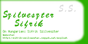 szilveszter sifrik business card